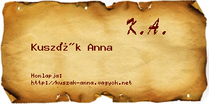 Kuszák Anna névjegykártya