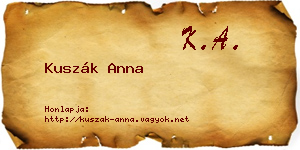 Kuszák Anna névjegykártya
